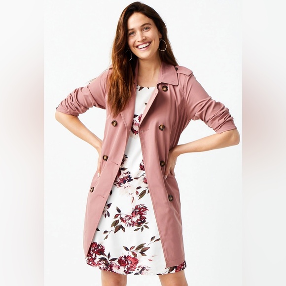 Maurices Dusty Pink Trench Coat | Large - Picture 1 of 3